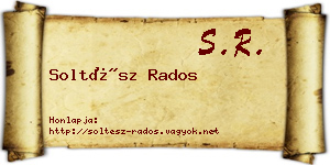 Soltész Rados névjegykártya